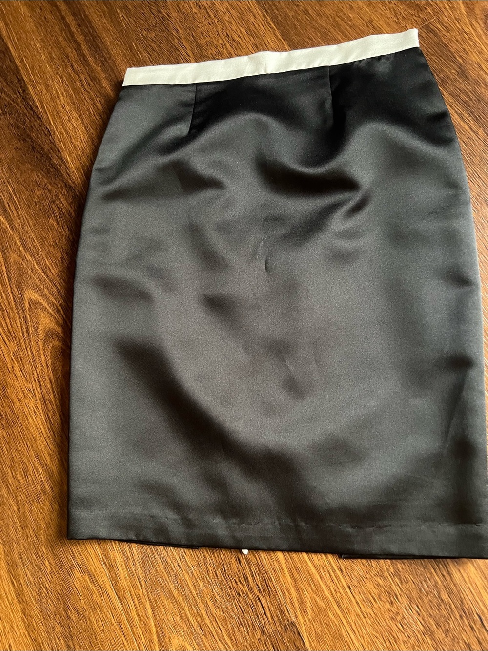 Black Pencil Skirt with White Elastic Waistband